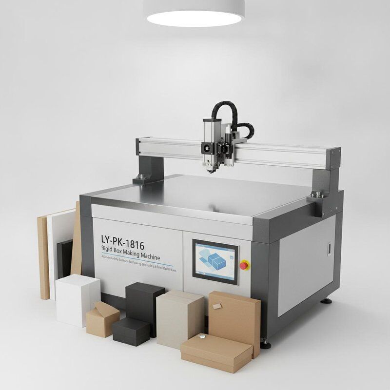 LY-PK-1816 دستگاه ساخت جعبه های سخت که راه حل های برش دقیق برای نمونه گیری بسته بندی و اجراهای دسته کوچک را فراهم می کند