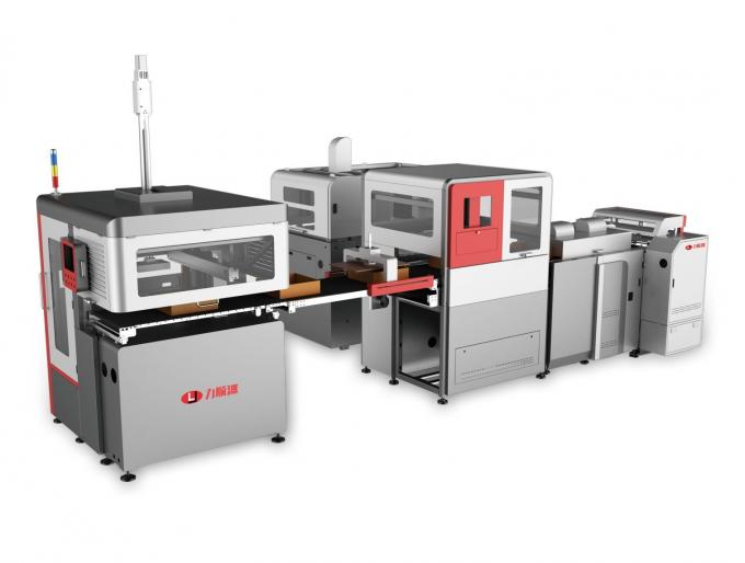 />LY-HB1200CN خط تولید باکس سخت هوشمند با سرعت بالا</strong></span></p>
<p> </p>
<p>LY-HB1200CN / CM یک خط تولید جعبه های سخت هوشمند با سرعت بالا است. سرعت تولید تا 20-30pcs / min است، که محدوده آن بزرگ است. مناسب برای تولید جعبه های سخت مانند جعبه های تلفن های هوشمند،جعبه های آرایش، جعبه های جواهرات و جعبه های شراب<br/>این ماشین سیستم کنترل سرو و سیستم موقعیت بندی بصری را برای تکمیل خودکار تغذیه کاغذ، چسباندن، تخته خاکستری، چسباندن گوشه، موقعیت، نگه داشتن جعبه و بسته بندی لبه ای اتخاذ می کند.<br/>در تغذیه، چسب و کمربند حمل کننده با استفاده از برند معروف سرو درایو، می تواند سرعت نامحدود متغیر، دقت بالا، آسان برای تنظیم، صرفه جویی در زمان؛قسمت موقعیت پذیری سیستم موقعیت پذیری بصری و جعبه خاکستری ربات را برای بهبود دقت و کارایی موقعیت پذیری اتخاذ می کند، موقعیت با دقت ± 0.05mm، موقعیت و سرعت عیب یابی سریع تر است.</p>
<hr/>
<p><img src=